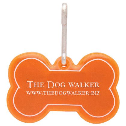 Custom Dog Bone Reflective Collar Tag - Orange Custom Dog Bone Reflective Collar Tag - Orange
