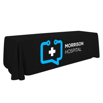 Custom Economy Table Throw - 8' Full Color - Black Custom Economy Table Throw - 8' Full Color - Black
