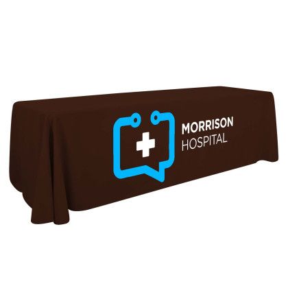 Custom Economy Table Throw - 8' Full Color - Brown Custom Economy Table Throw - 8' Full Color - Brown