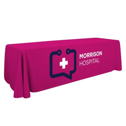Custom Economy Table Throw - 8' Full Color - Hot Pink Custom Economy Table Throw - 8' Full Color - Hot Pink