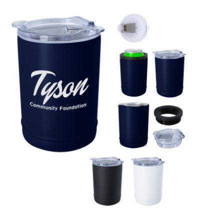 Custom 2-In-1 Copper Insulated Beverage Holder And Tumbler - All Colors 