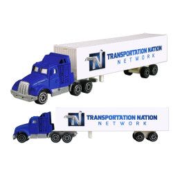 Custom Die Cast Decal Tractor Trailer Truck - Blue