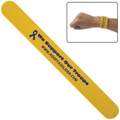 Custom Silicone Slap Bracelet - Yellow Custom Silicone Slap Bracelet - Yellow