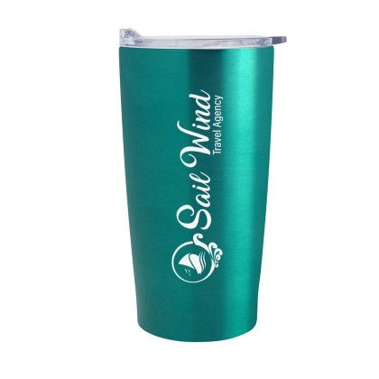 Custom 20 oz Himalayan Tumbler With Stuffer And Custom Box - Metallic Teal/Clear 