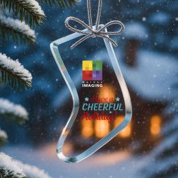 Jade Glass Stocking Ornament Full Color Imprint