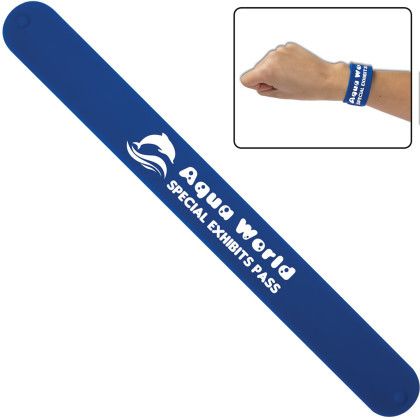 Custom Silicone Slap Bracelet - Blue Custom Silicone Slap Bracelet - Blue