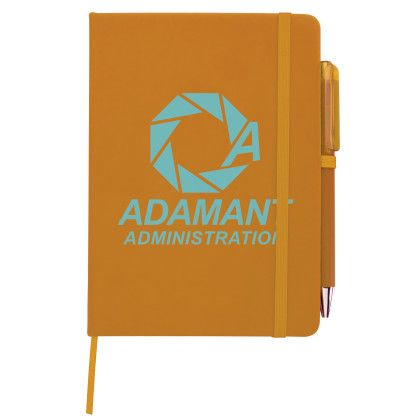 Printed Value Notebook with Joy Pen - Orange