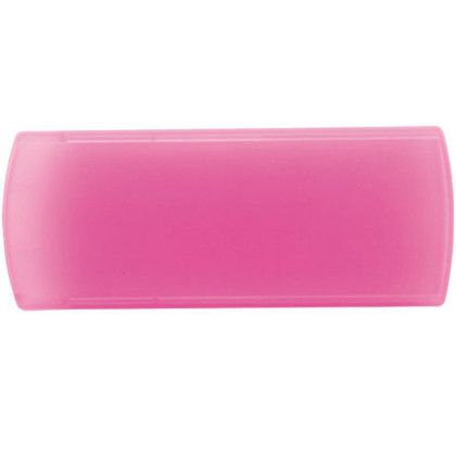 Imprinted Plastic Bandage Dispenser - Translucent Pink Imprinted Plastic Bandage Dispenser - Translucent Pink
