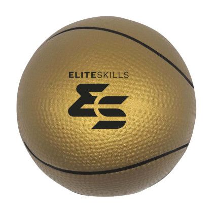 Custom Basketball Stress Reliever - Gold 