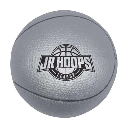 Custom Basketball Stress Reliever - Silver 