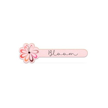 Custom Horizontal Flower Emery Board - Pink 