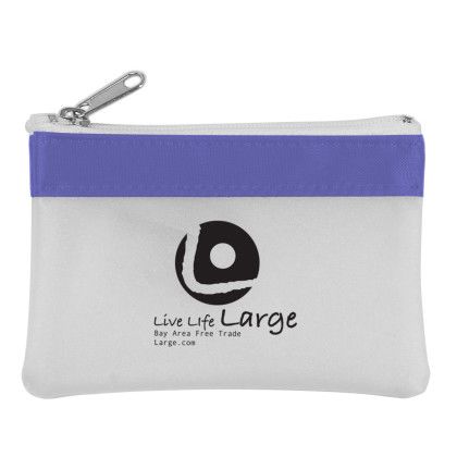 Custom Zippered Coin Pouch - 4 1/2" x 3"  - Purple