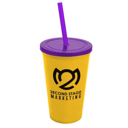 Custom Tumbler with Lid & Straw Mix and Match Colors - Yellow 