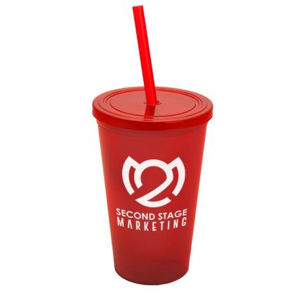 Custom Tumbler with Lid & Straw Mix and Match Colors - Translucent Red