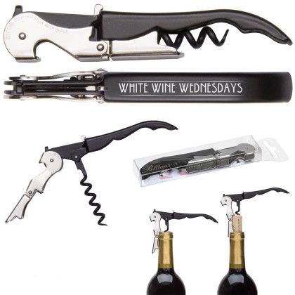 Custom Pulltap's Double Hinged Waiters Corkscrew - Black 