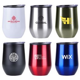 Custom 12 Oz Stainless Steel Wine Mug - All Colors 