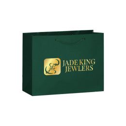 Custom Foil Stamp 13 x 10 Gloss Laminate Euro Tote with Gusset - Hunter green