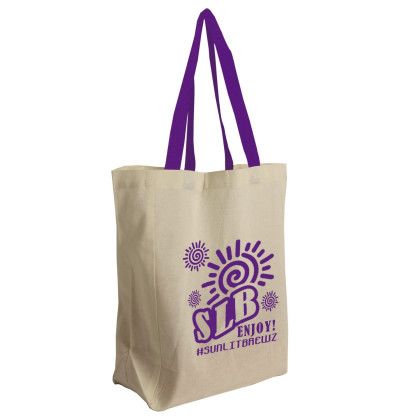 Custom The Brunch Tote - Cotton Grocery Tote - Violet