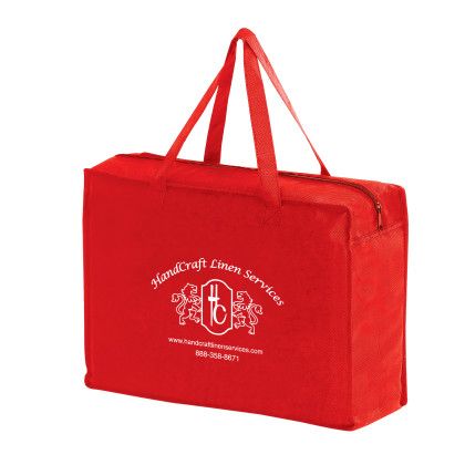 Custom Zipper Tote Bag - Red
