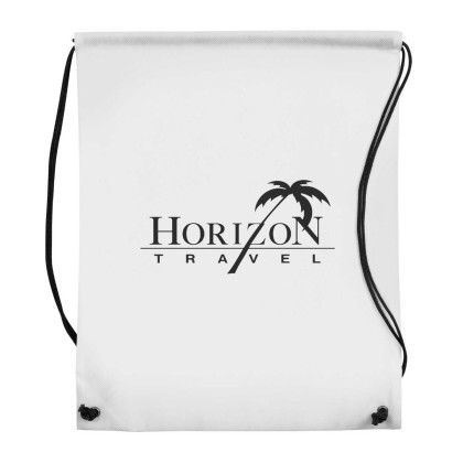 Custom Non Woven Drawstring Bag - White