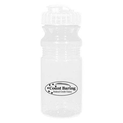Custom Poly-Clear 20 oz. Fitness Bottle with Super Sipper Lid - Translucent Clear