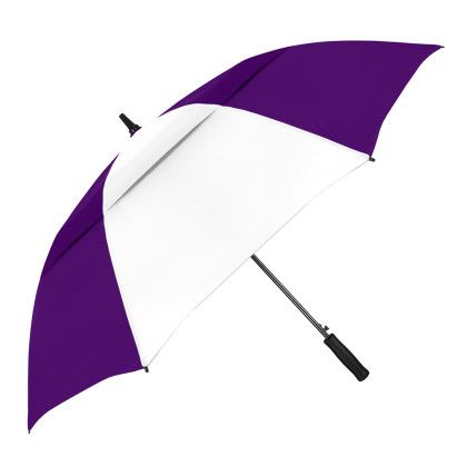 Custom StrombergBrand Vented Club Canopy Golf Umbrella - Purple with white