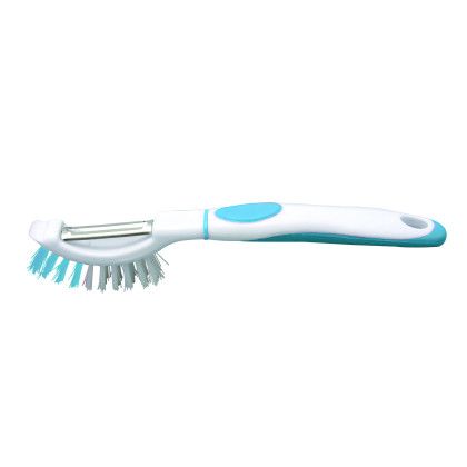 Custom Brush-Up Vegetable Brush & Peeler - White/Blue 