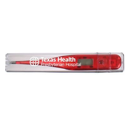 Custom Digital Thermometer in Acrylic Case - Red