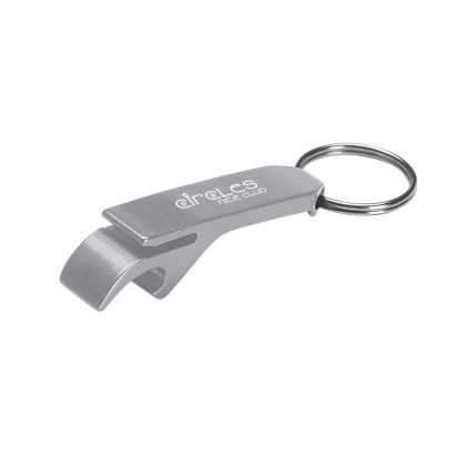 Custom Aluminum Bottle and Can Opener Key Ring - Silver