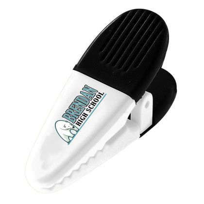 Custom Powerful Translucent Magnetic Clips - White/Black 
