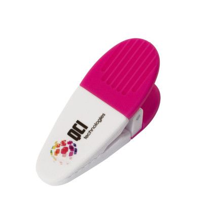 Custom Powerful Translucent Magnetic Clips - Magenta/White