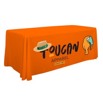 Custom 6' Economy Table Throw - Orange