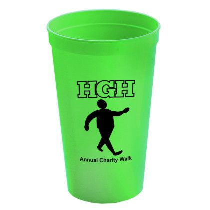 Custom Stadium Cup Smooth Sided 22 Oz - Lime Green