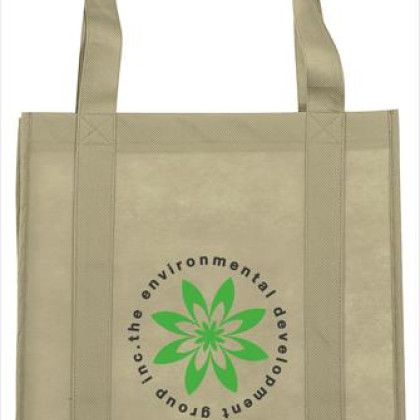 Custom Reinforced Grocery Tote - Tan