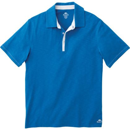 Custom Men's STILLWATER Roots73 Short Sleeve Polo - Baltic Blue/White