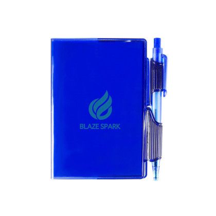Clear-View Mini Notebook with Pen - Blue