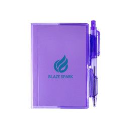Clear-View Mini Notebook with Pen - Purple