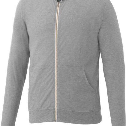 Men's Garner Lightweight Knit Full Zip Hoodie With Thumb Holes - Heather Grey