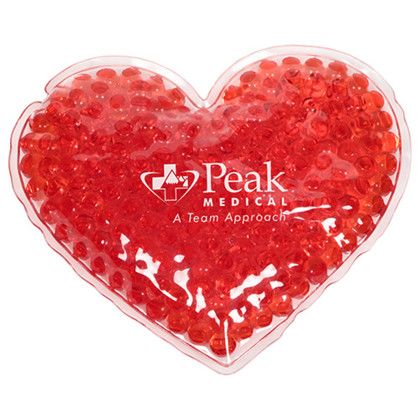 Custom Large Heart Aqua Pearls Hot/Cold Pack - Red Custom Large Heart Aqua Pearls Hot/Cold Pack - Red