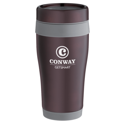 Custom 16 oz. Stainless Steel Tumbler - Merlot Red/Gray Custom 16 oz. Stainless Steel Tumbler - Merlot Red/Gray