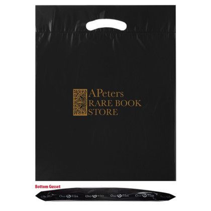Custom Biodegradable Fold Over Die Cut Bag - 15 x 18 - Black