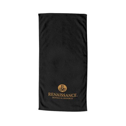 Imprinted Coastal Beach Towel Colors - Black