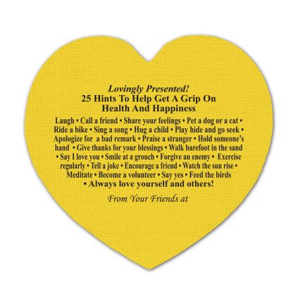 Custom Health and Happiness Heart Jar Opener - Yellow