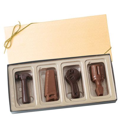 Chocolate Tools Gift Box Promotional Custom Imprinted With Logo - Gold