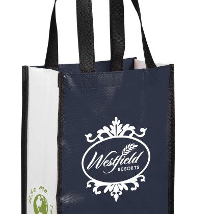 Laminated Non-Woven Small Shopper Tote - Navy Laminated Non-Woven Small Shopper Tote - Navy