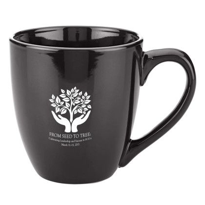 Custom Bistro Ceramic Mug 15 oz.  -Black 