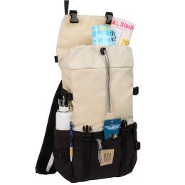 Custom Topo Designs Rover Pack Classic 15" Laptop Backpack - Bone white/Black