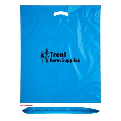 Custom Biodegradable Fold Over Die Cut Bag - 18 x 22 - Blue