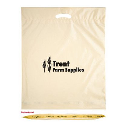 Custom Biodegradable Fold Over Die Cut Bag - 18 x 22 - Ivory