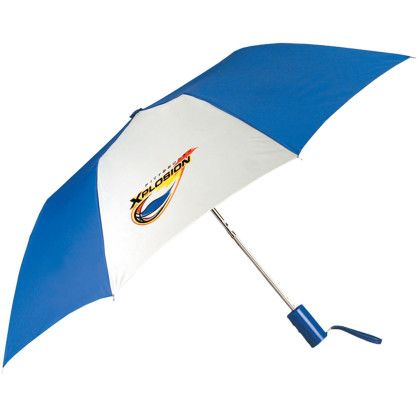 Custom Pop Up Automatic Umbrella - Royal/White